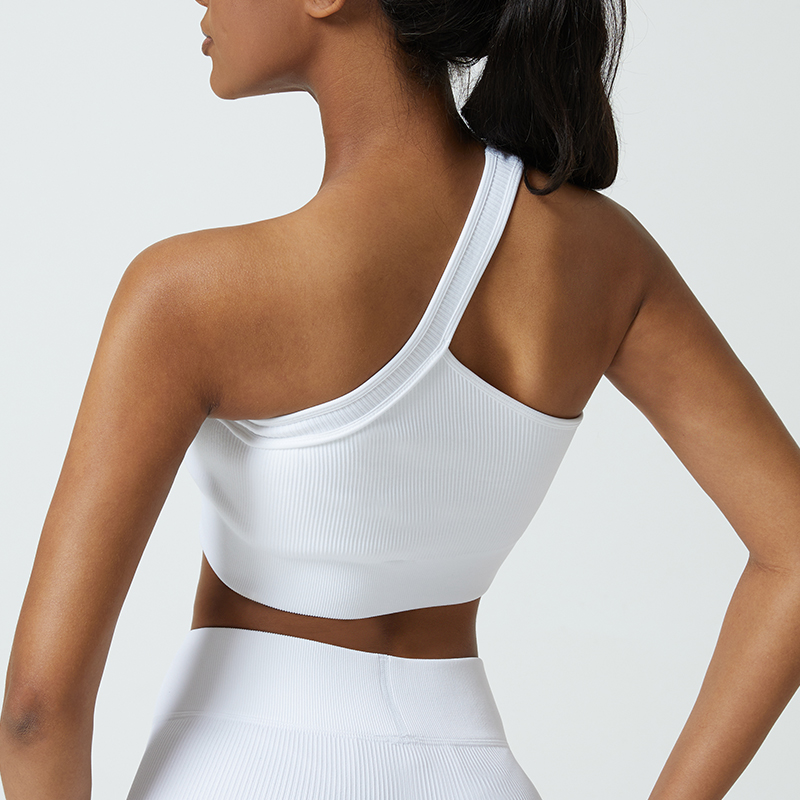 One-Shoulder Backless Training Soft Sports Bra