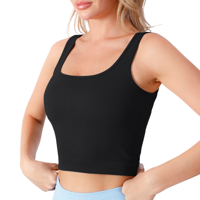 Women's Elegant Short Slim High Elastic Fabric Soft Sports Crop top