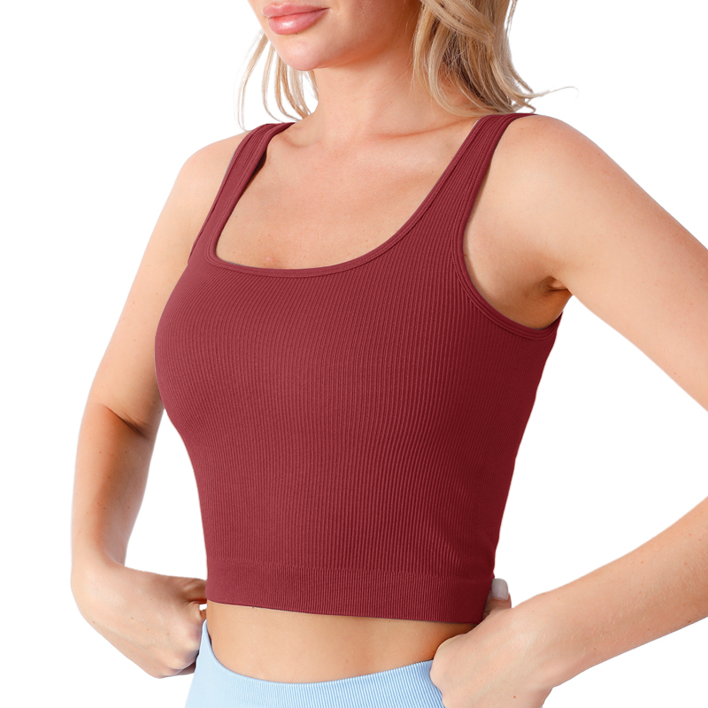 Women's Elegant Short Slim High Elastic Fabric Soft Sports Crop top