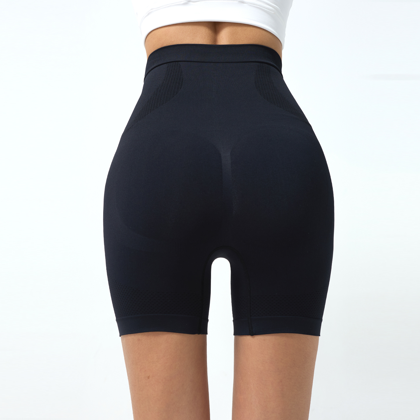 Casual Cycling Shorts with High Waist and Stretch Fabric