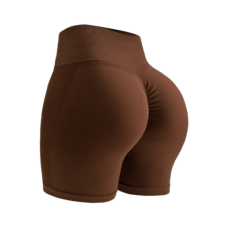 Seamless Breathable Yoga Shorts with High-Rise Waist and Non-Slip Grip