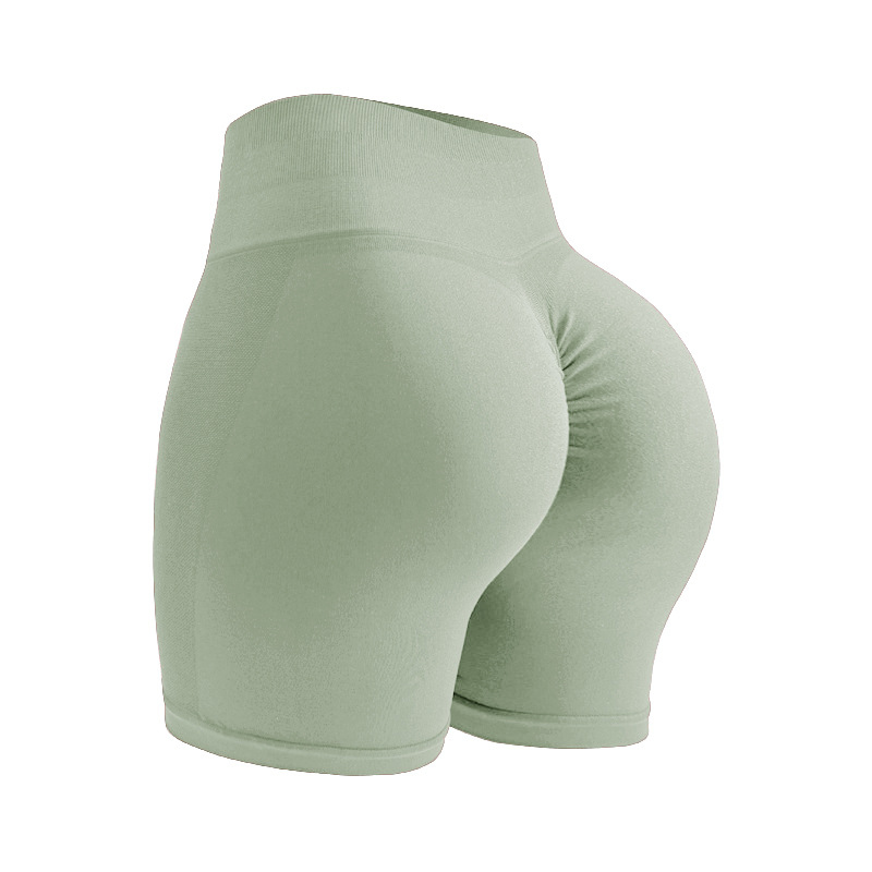 Seamless Breathable Yoga Shorts with High-Rise Waist and Non-Slip Grip