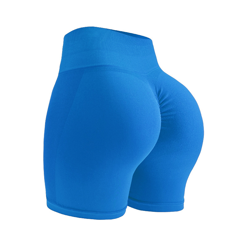 Seamless Breathable Yoga Shorts with High-Rise Waist and Non-Slip Grip