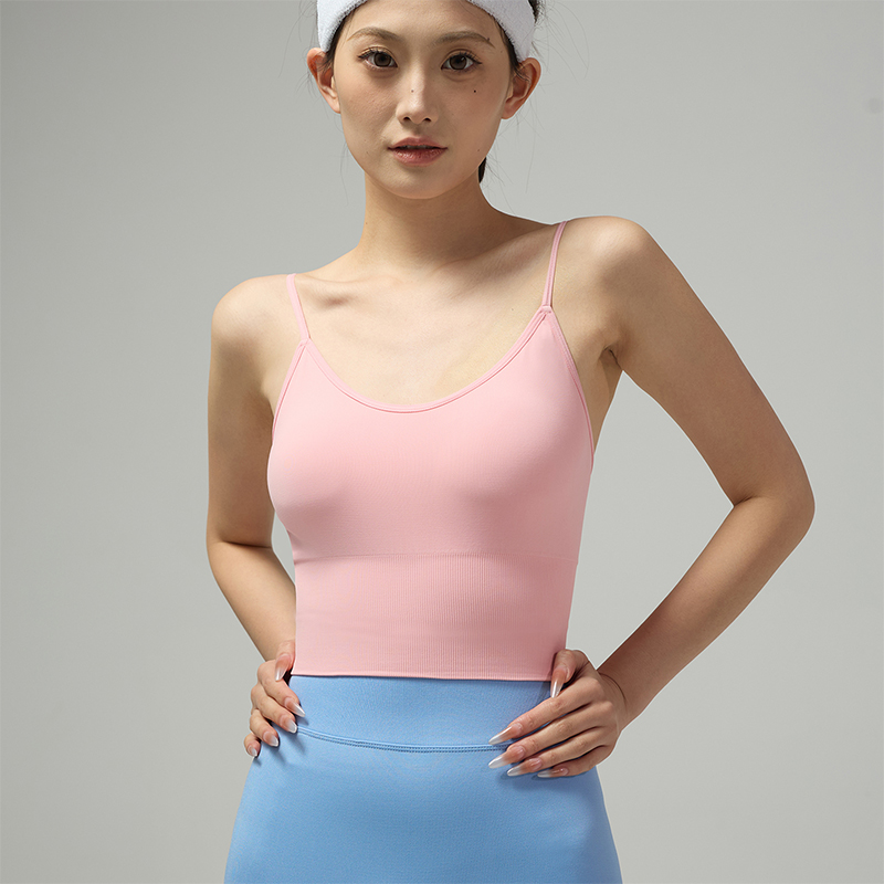 Soft Sports Bra with Breathable Mesh Panels and Smooth Fit