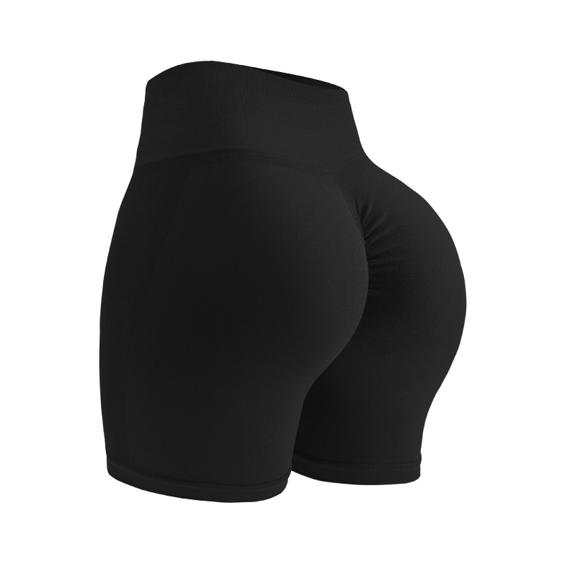 Seamless Breathable Yoga Shorts with High-Rise Waist and Non-Slip Grip