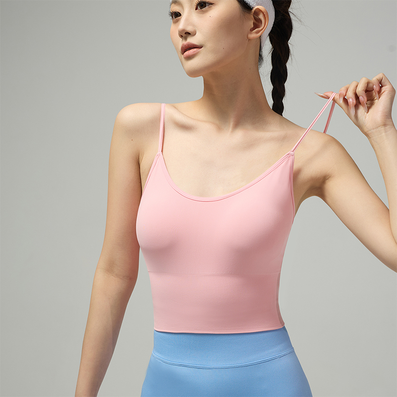 Soft Sports Bra with Breathable Mesh Panels and Smooth Fit