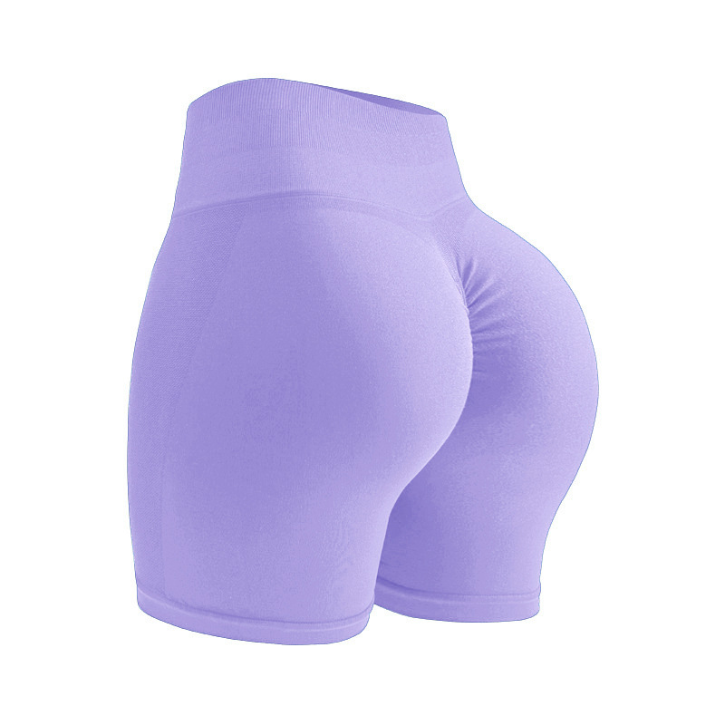 Seamless Breathable Yoga Shorts with High-Rise Waist and Non-Slip Grip