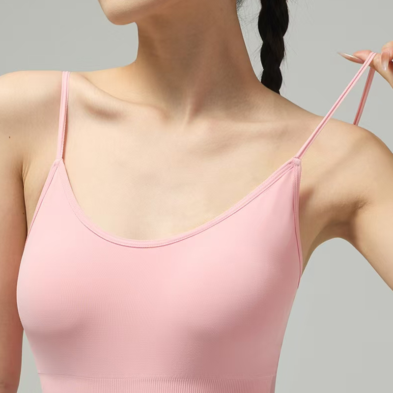 Soft Sports Bra with Breathable Mesh Panels and Smooth Fit