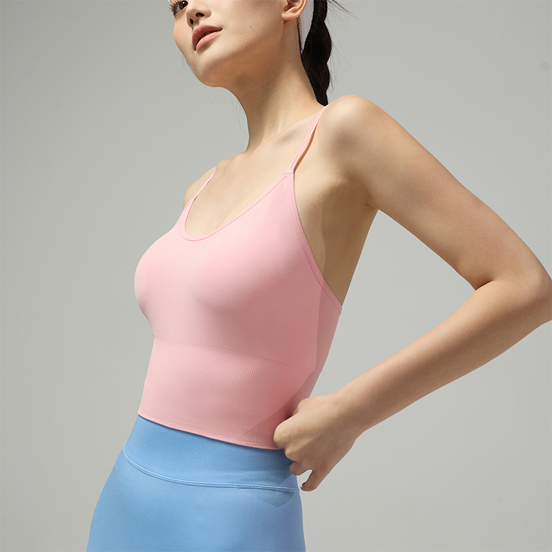 Soft Sports Bra with Breathable Mesh Panels and Smooth Fit