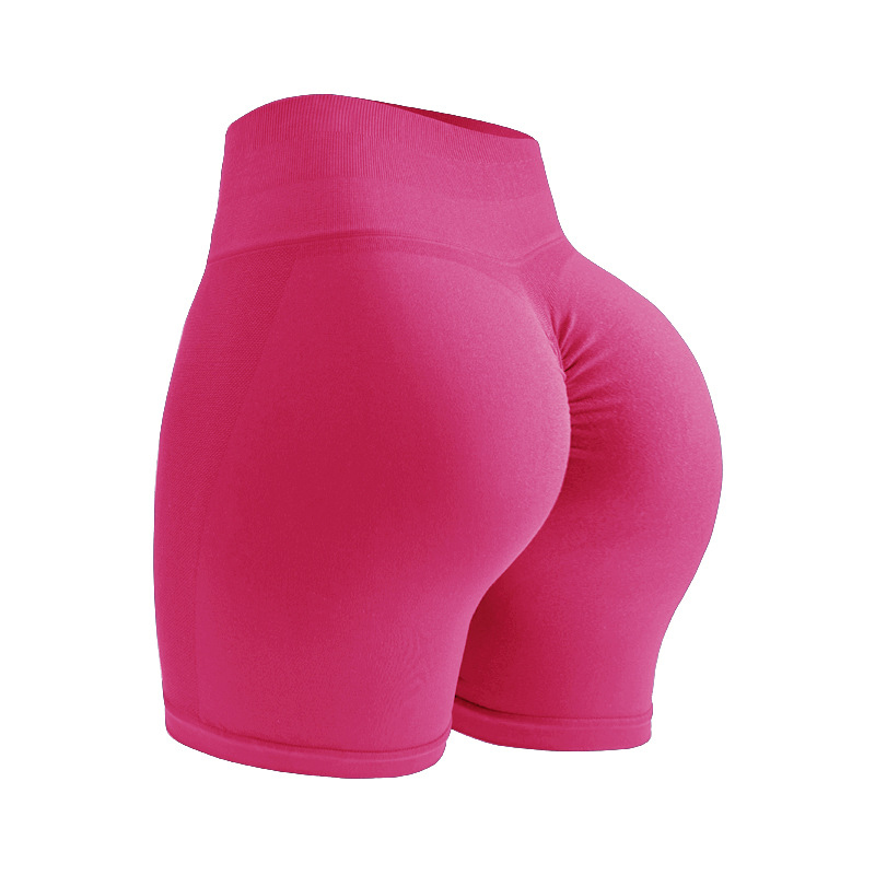 Seamless Breathable Yoga Shorts with High-Rise Waist and Non-Slip Grip
