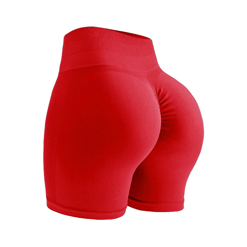 Seamless Breathable Yoga Shorts with High-Rise Waist and Non-Slip Grip