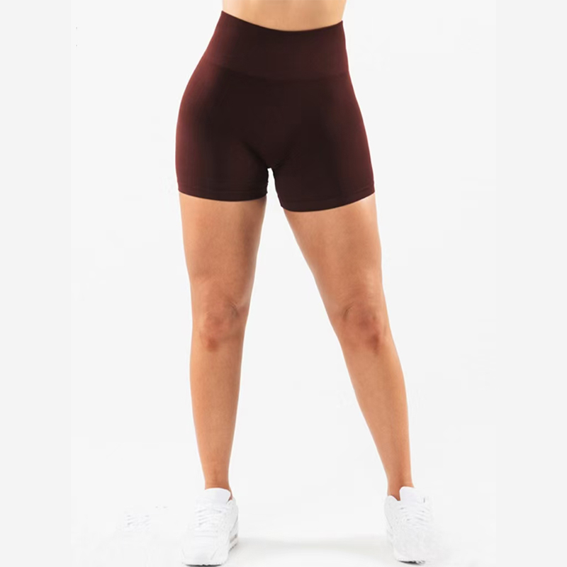 Seamless Breathable Yoga Shorts with High-Rise Waist and Non-Slip Grip