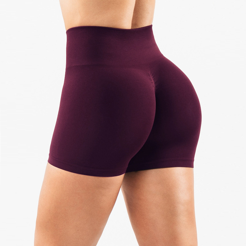 Seamless Breathable Yoga Shorts with High-Rise Waist and Non-Slip Grip