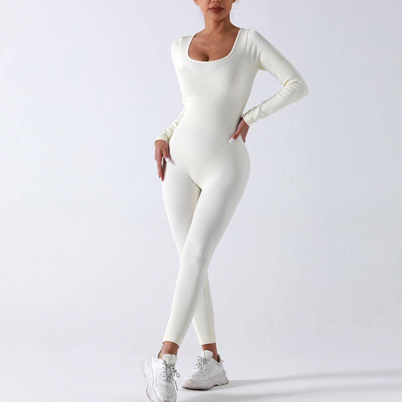 Fashionable Sports Style Long-Sleeved Sports Yoga Jumpsuits