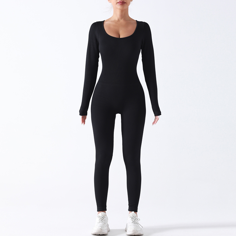 Fashionable Sports Style Long-Sleeved Sports Yoga Jumpsuits