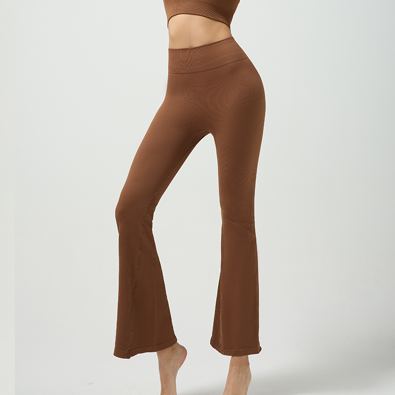 High Waist Yoga Flared Pants with Tummy Control and Stretch Comfort