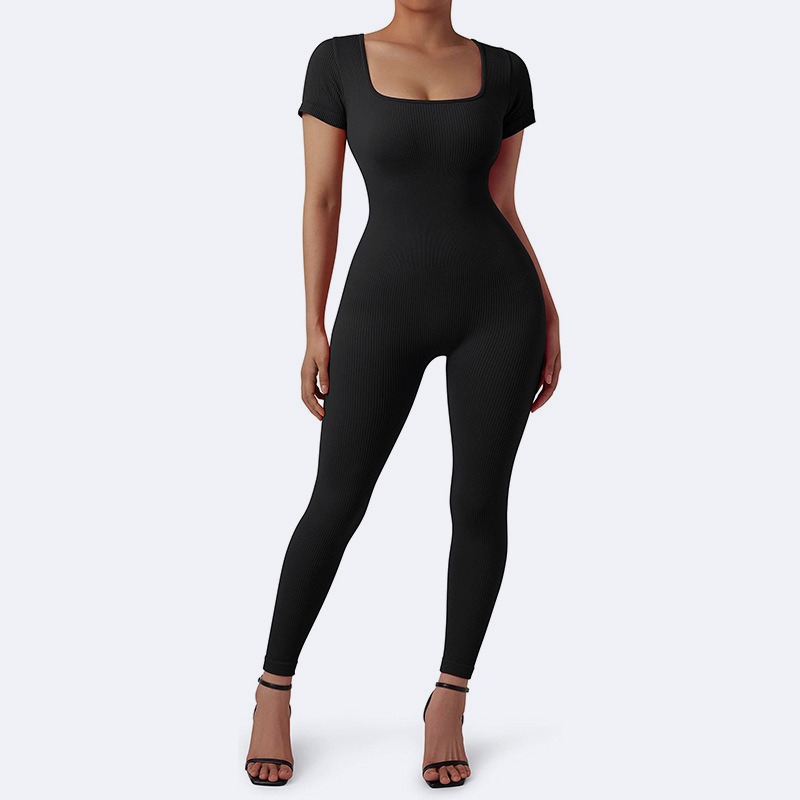 One-Piece Sports Yoga Jumpsuit with Breathable Stretch Fabric