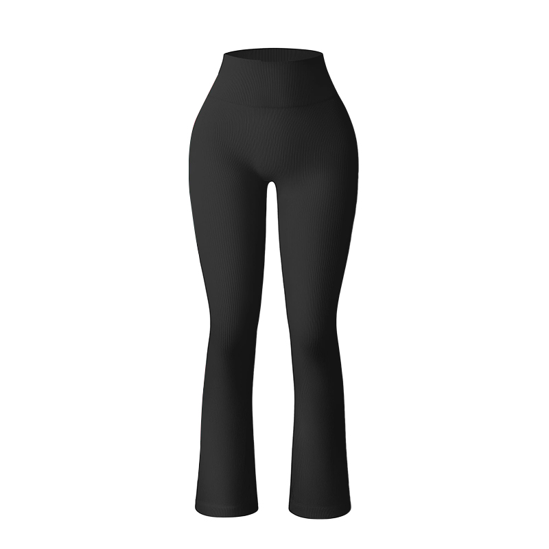 High Waist Yoga Flared Pants with Tummy Control and Stretch Comfort