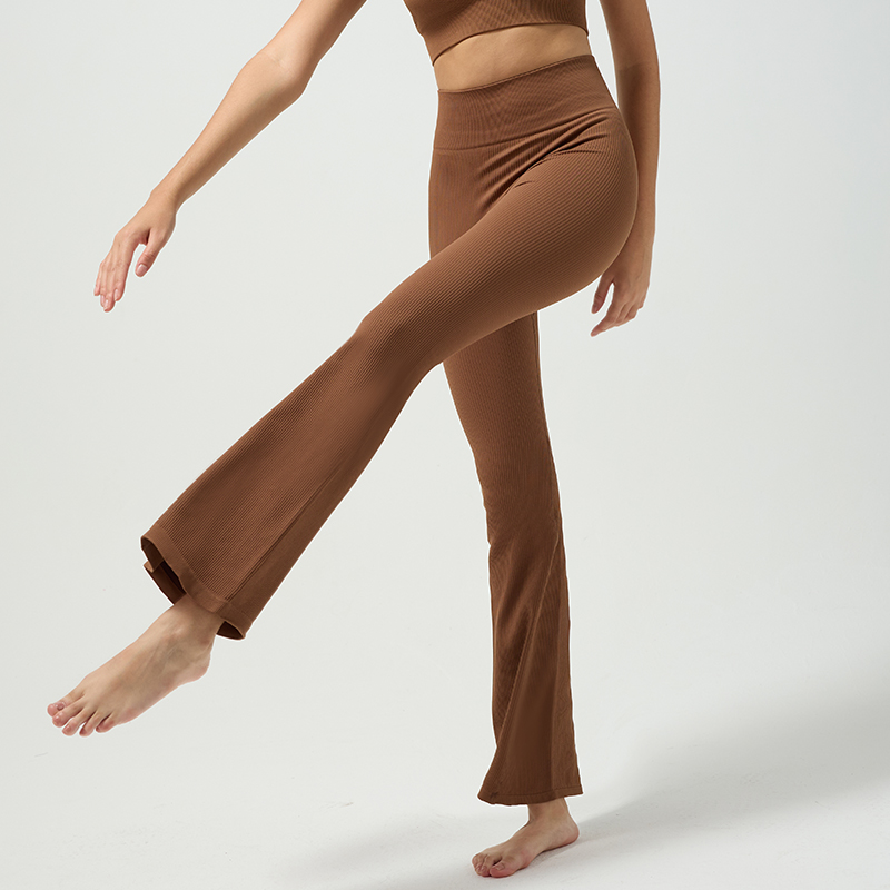 High Waist Yoga Flared Pants with Tummy Control and Stretch Comfort