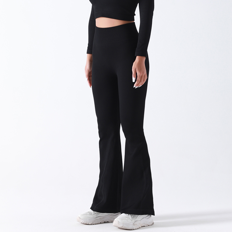 High Waist Yoga Flared Pants with Tummy Control and Stretch Comfort