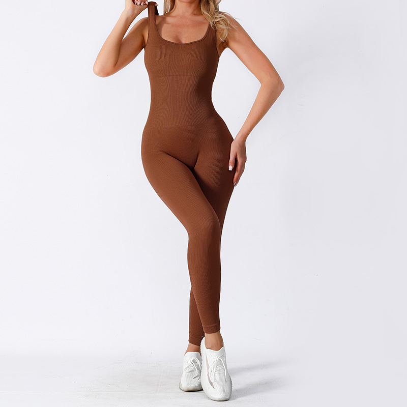 Sleeveless High Elastic Slim Fit Sports Yoga Jumpsuits