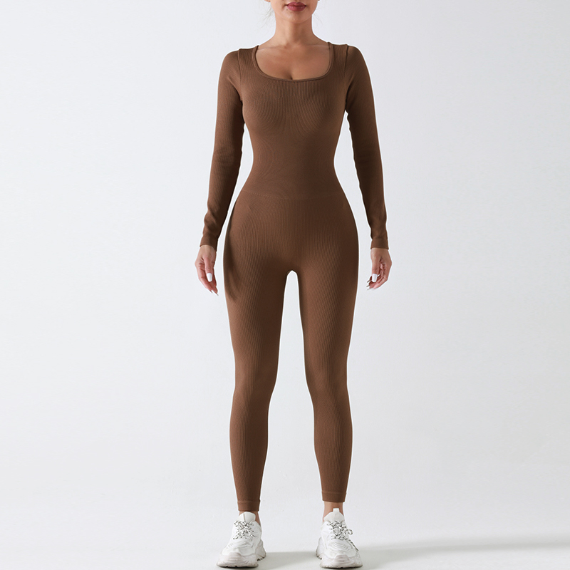 Fashionable Sports Style Long-Sleeved Sports Yoga Jumpsuits