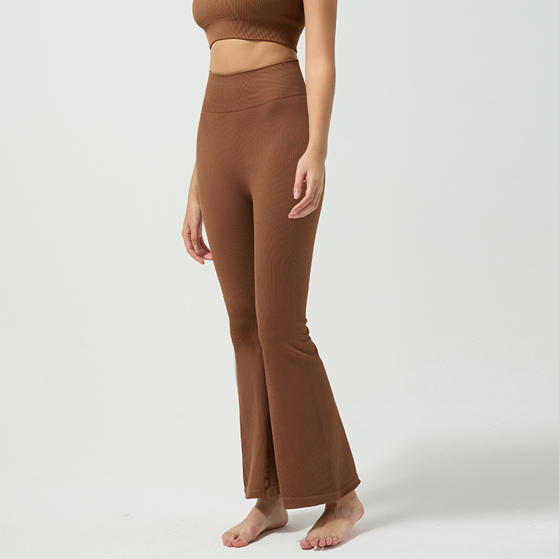 High Waist Yoga Flared Pants with Tummy Control and Stretch Comfort