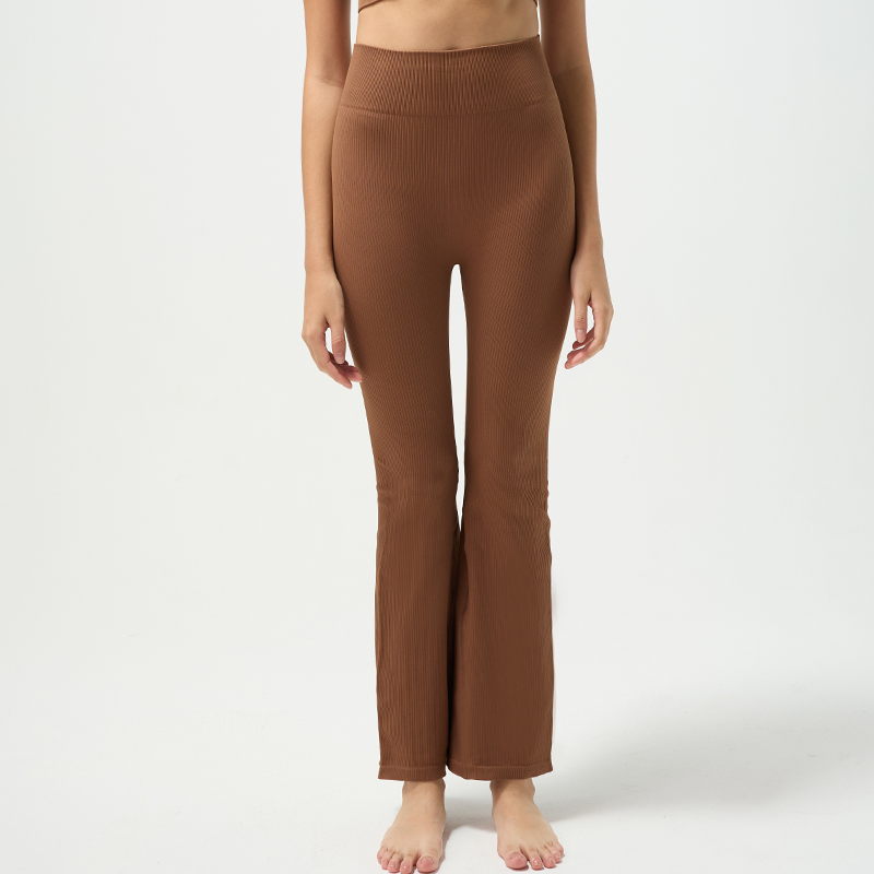 High Waist Yoga Flared Pants with Tummy Control and Stretch Comfort