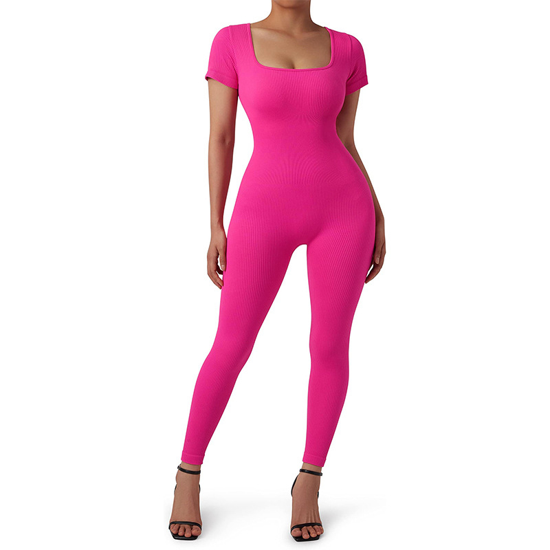 One-Piece Sports Yoga Jumpsuit with Breathable Stretch Fabric