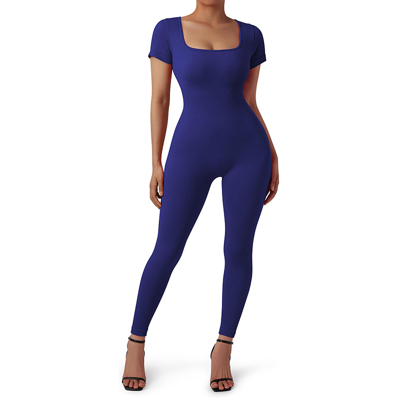 One-Piece Sports Yoga Jumpsuit with Breathable Stretch Fabric