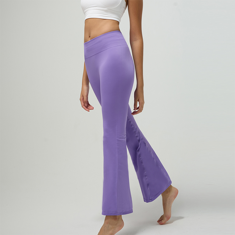 Moisture-Wicking Yoga Flared Pants with Curve Hugging Fit