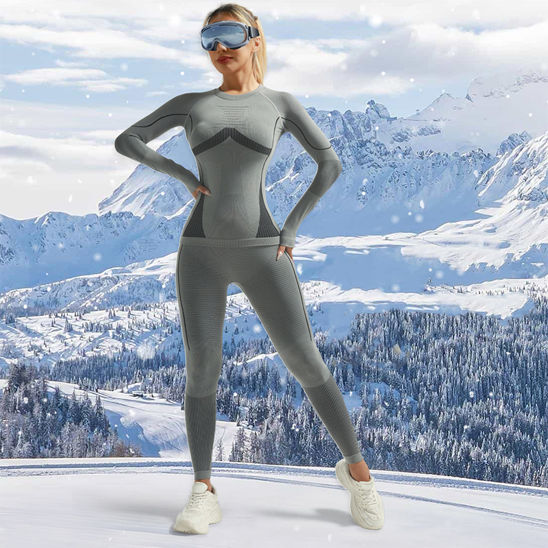 Women's Elastic Material Flattering Thermal Underwear Ski Suit