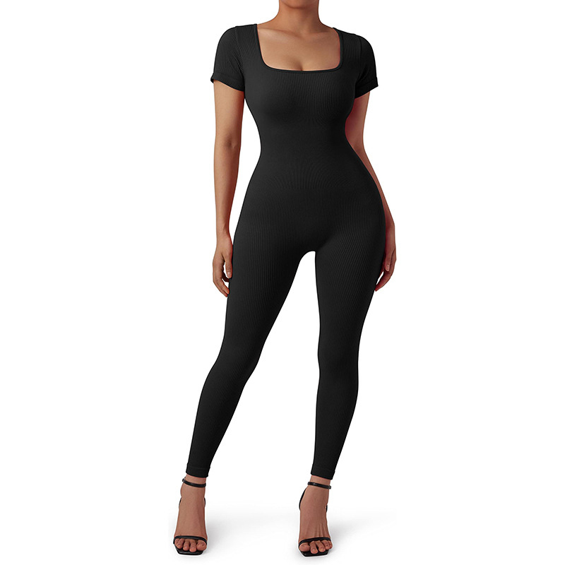 One-Piece Sports Yoga Jumpsuit with Breathable Stretch Fabric