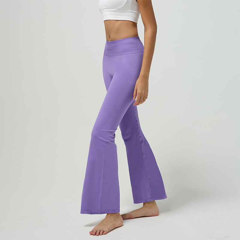 Moisture-Wicking Yoga Flared Pants with Curve Hugging Fit