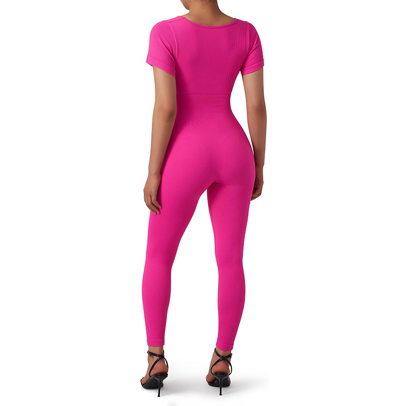 One-Piece Sports Yoga Jumpsuit with Breathable Stretch Fabric
