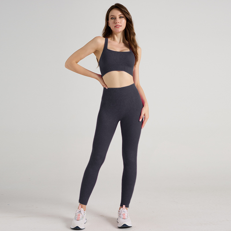 Modern Minimalist Sleeveless Tights Sports Suits