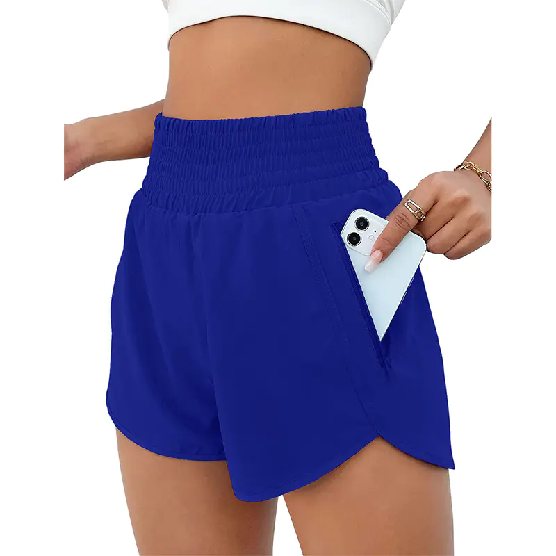 Breathable Women's Running Shorts with Zipper Pouch