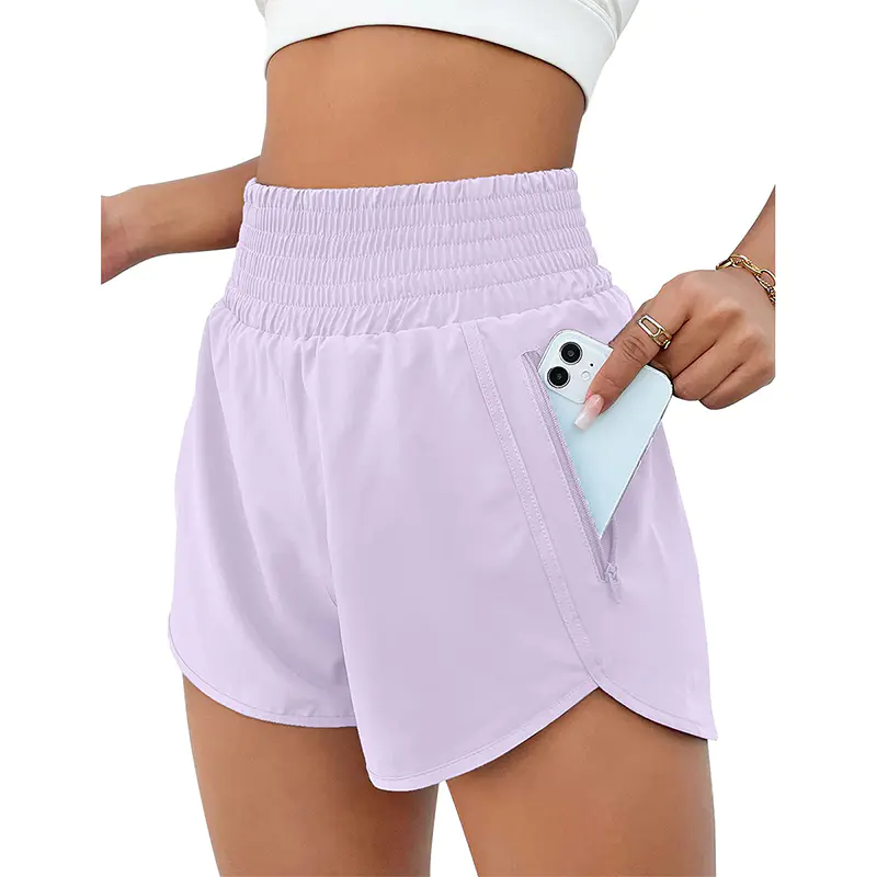 Quick-Dry Exercise Shorts for Women with Phone Pocket