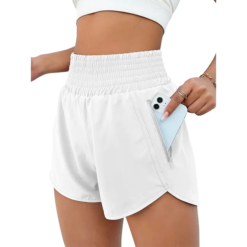 Sports Shorts with Secure Zipper Pocket for Active Women